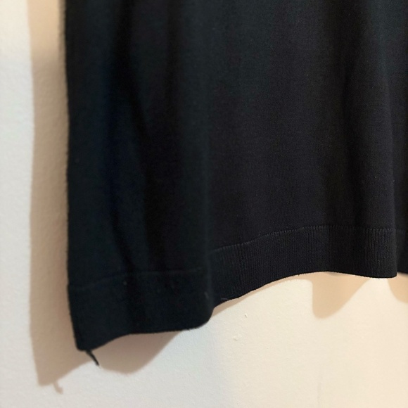 Black Short Sleeve Knit T-Shirt Sweater w Rainbow Stripes - Picture 8 of 12